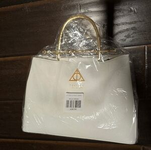 Loungefly HP Elder Wand white and gold Handbag Purse Deathly Hallows crossbody
